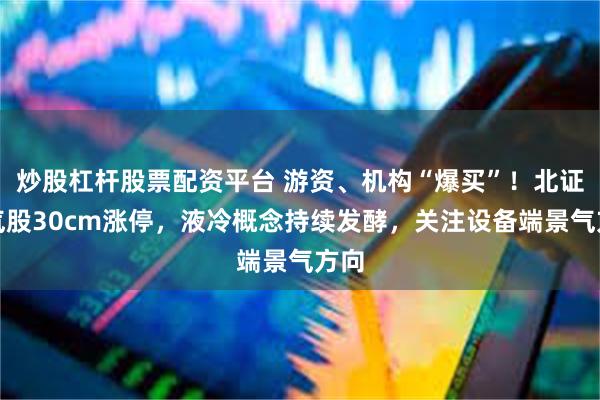 炒股杠杆股票配资平台 游资、机构“爆买”！北证人气股30cm涨停，液冷概念持续发酵，关注设备端景气方向